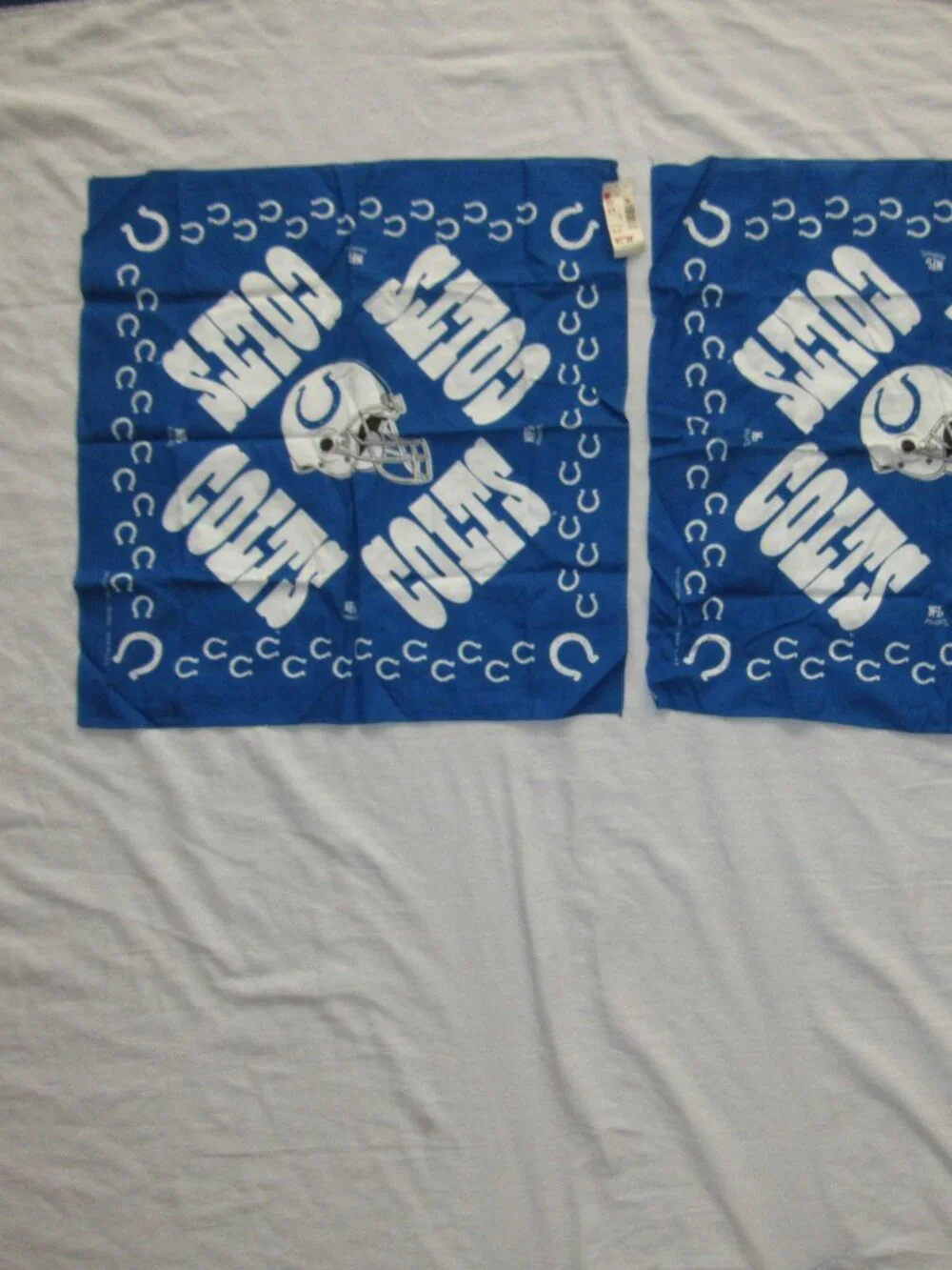 NWT NOS Lot of 2 Vtg 80-90s Indianapolis Colts NFL Bandana Handkerchief USA